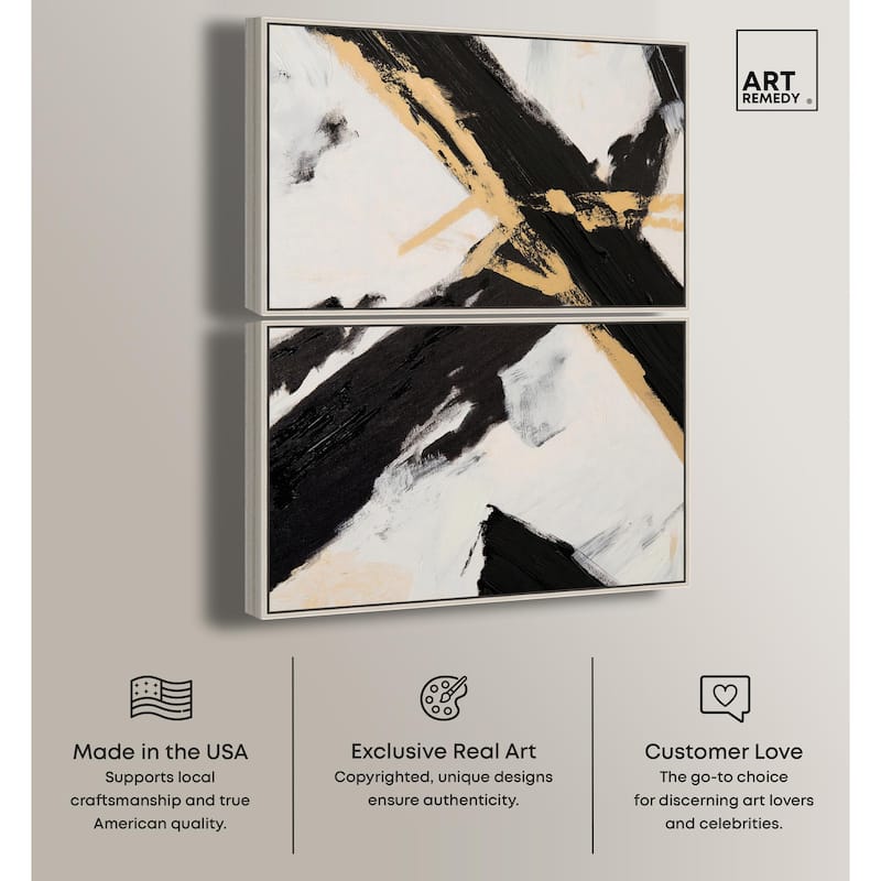 Weight of Black III Canvas Set of 2 by Art Remedy