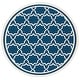 preview thumbnail 53 of 144, SAFAVIEH Courtyard Thomasina Indoor/ Outdoor Waterproof Patio Backyard Rug 5'3" Round - Navy/Beige