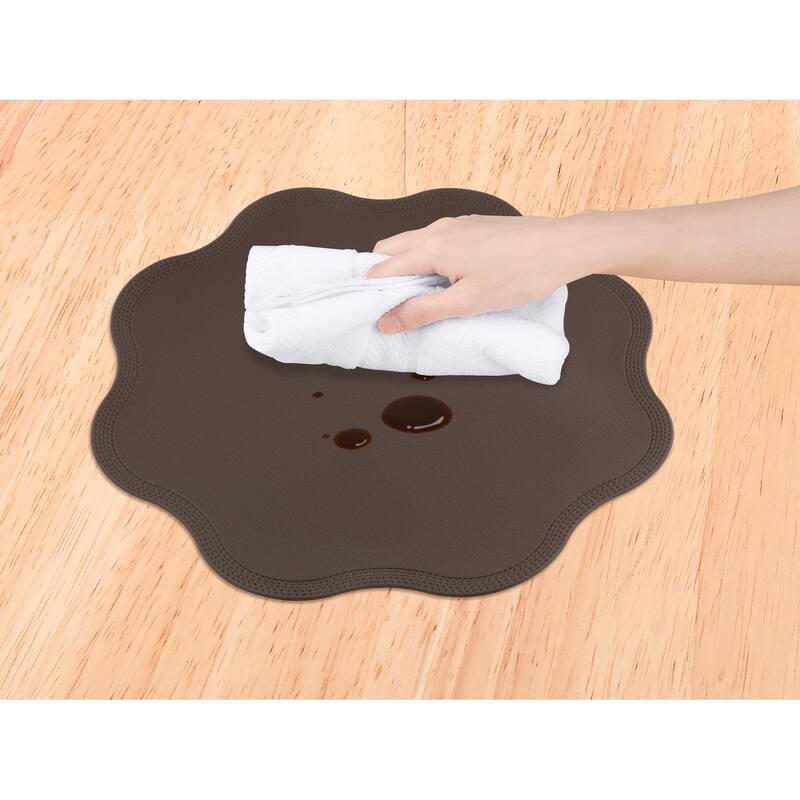 Placemat Set of 6 Faux Leather Placemats for Kitchen Dining Table Decor, Table Placemats Wipeable Table Mat - 15*15in