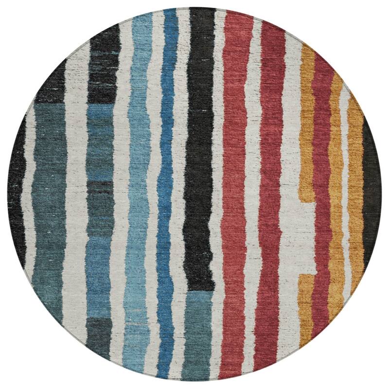 HomeRoots Striped Transitional Rectangle Outdoor Rug