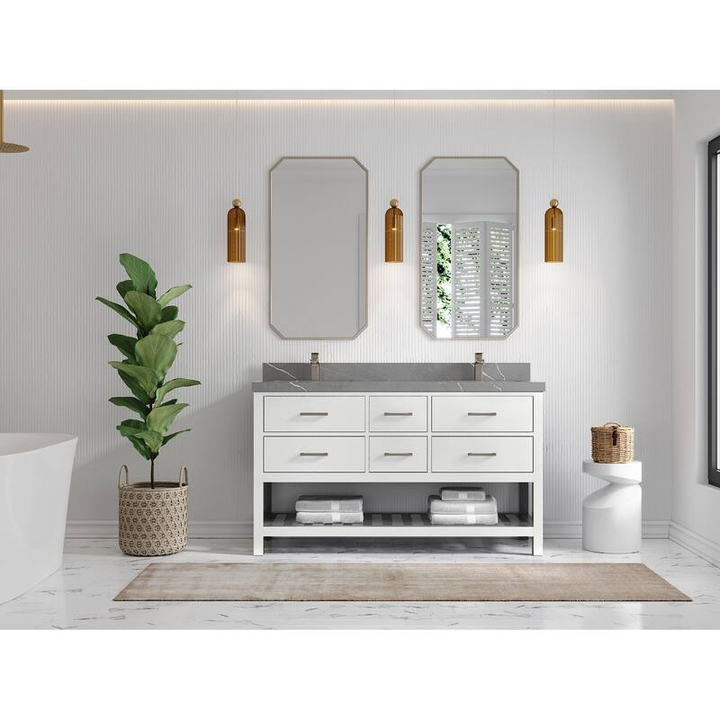 Willow Collections 60 in. W x 22 in. D Parker Double Sink Bathroom Vanity with Countertop