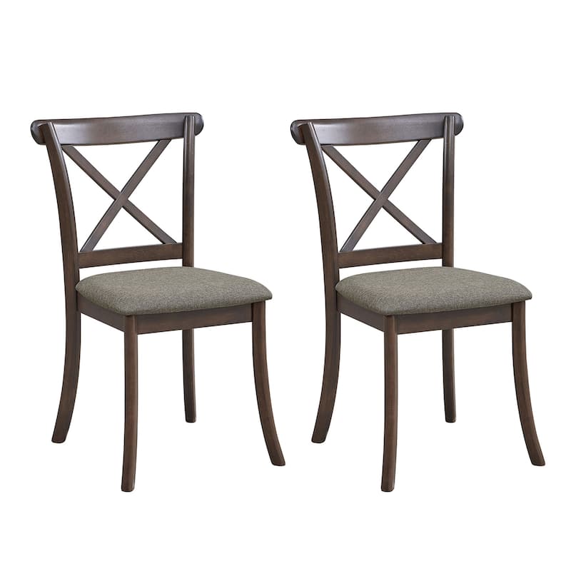 Wooden X Back Dining Chairs Set of 2