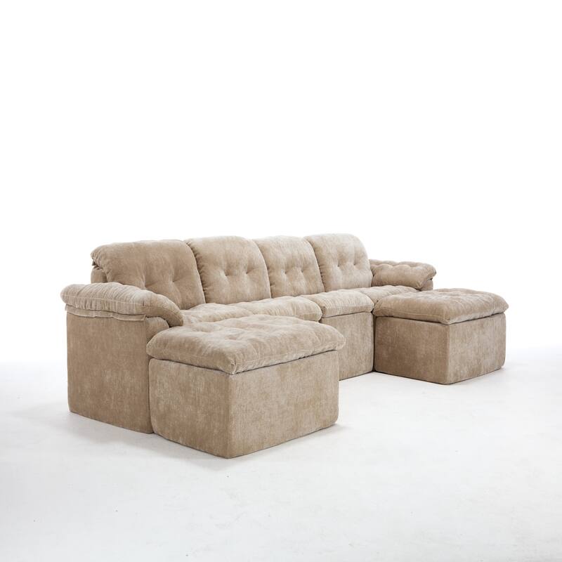 Modular Convertible Cushioned Sleeper Sofa Set
