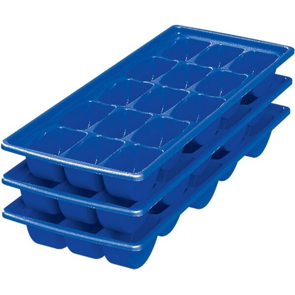 United Solutions IC0020 Stacking Ice Cube Trays, Blue, Pack of 3