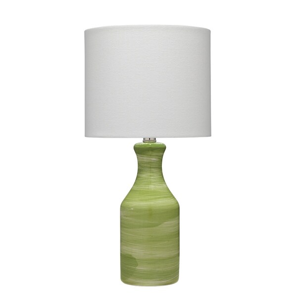 green and white lamp shade