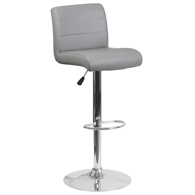 Vinyl Adjustable Height Barstool - 16.25"W x 19.5"D x 36.75" - 44.75"H