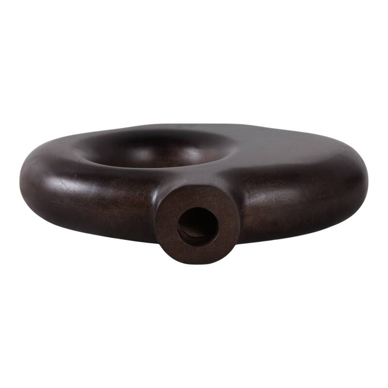 Mango Wood Modern Vase with Round Cutout Silhouette Minimalist Design