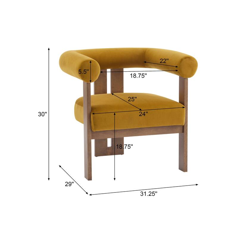 Accent Chair with Upholstered Leisure Chair with Open Armrest, Armchair