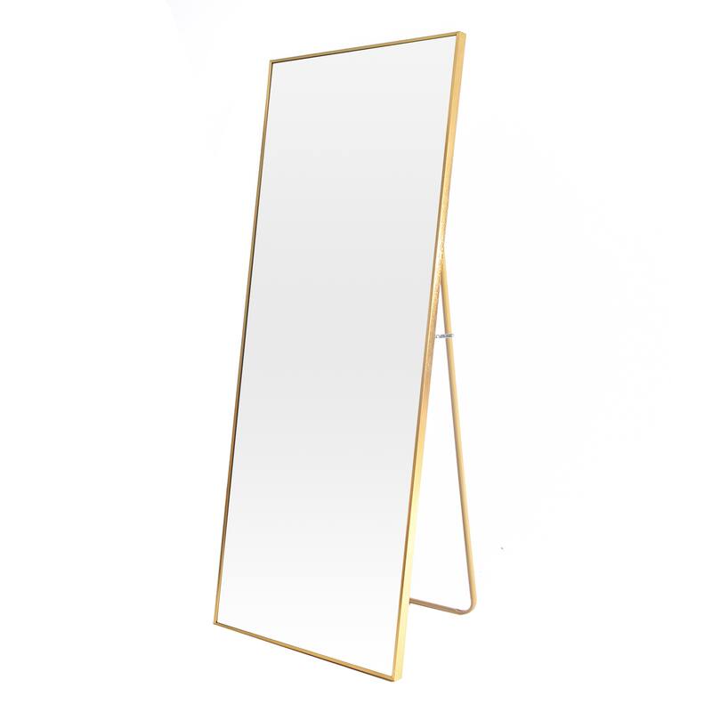 Tempered mirror 71" x 32" Tall Full Length Mirror with Stand,Gold Wall Mounting Full Body Mirror,Metal Frame Full-Length Mirror