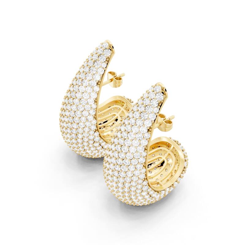 Auriya 14k Gold 10 1/10ctw Dome Fashion Lab Grown Diamond Earrings (F-G VS)