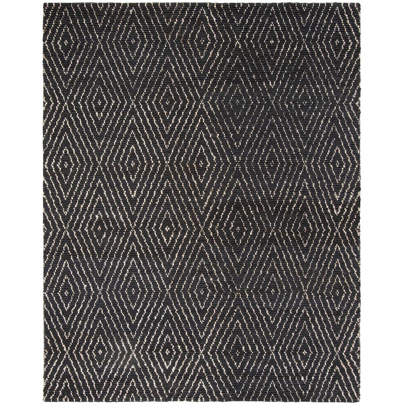 SAFAVIEH, Handmade Bohemian Kees Boho Jute Rug - 10' x 14' - Black/Ivory