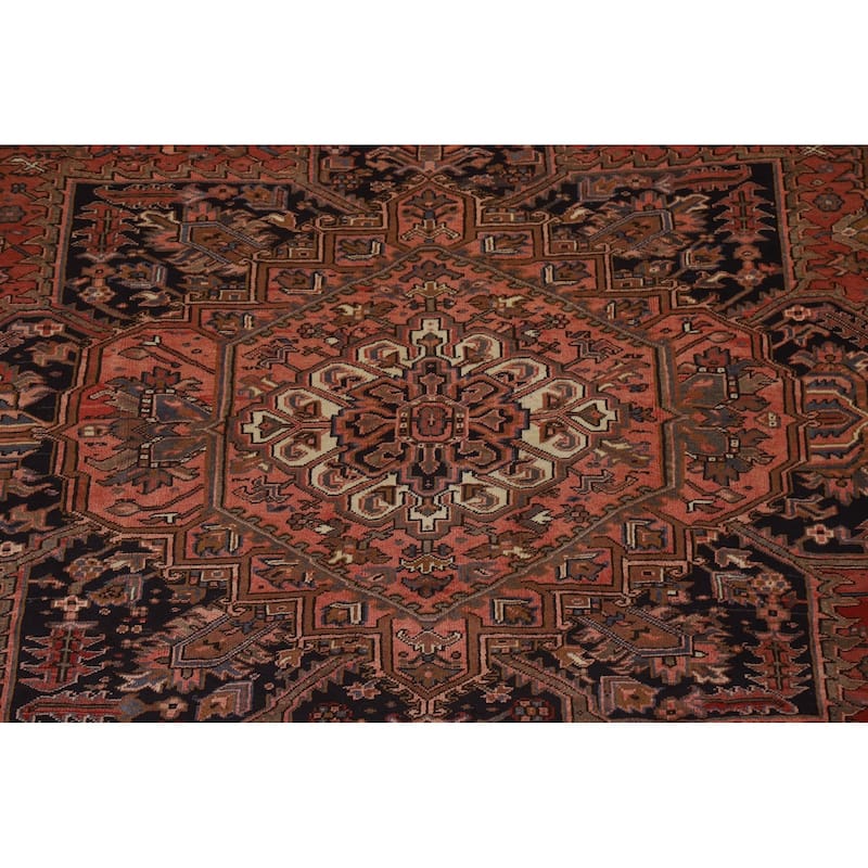 Hand Knotted Oriental 100% Wool Carpet Traditional Medallion Red Heriz Area Rug - 12' 9'' X 10' 0''