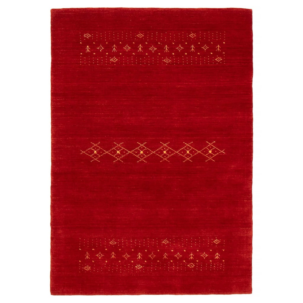 Kashkuli Gabbeh Red Rug 4'0" x 5'10" - 4'0 x 5'10