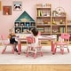 preview thumbnail 17 of 31, Gymax Kids Height Adjustable Table and 4 Chairs Set with Graffiti
