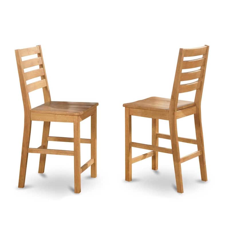 HomeStock 3-Pc Natural Oak Finish Solid Wood Top - Dining Room Set - Seats 4