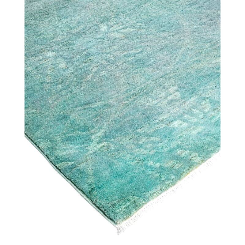 Vibrance, One-of-a-Kind Hand-Knotted Area Rug - Blue, 8' 2" x 9' 10" - 8' 2" x 9' 10"