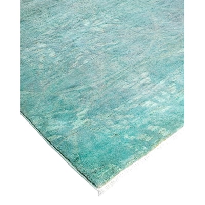 Vibrance, One-of-a-Kind Hand-Knotted Area Rug - Blue, 8' 2" x 9' 10" - 8' 2" x 9' 10"