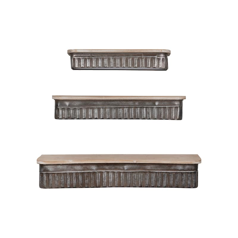 Metal and Wood Wall Shelves - Multi