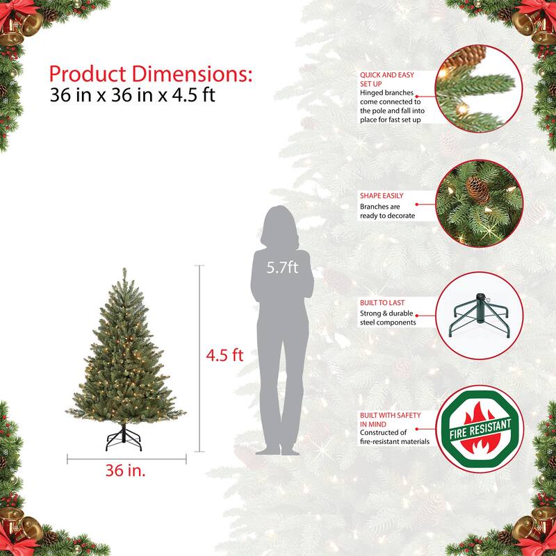 Puleo International 4.5' Fraser Fir Artificial Christmas Tree