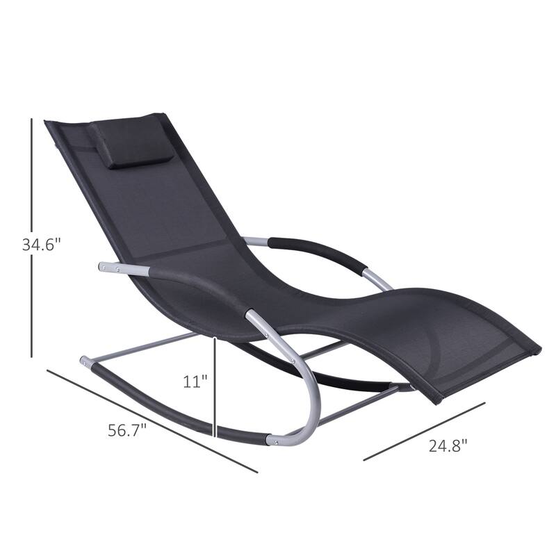 Outsunny Zero Gravity Rocking Chair Outdoor Chaise Lounge Chair Recliner Rocker