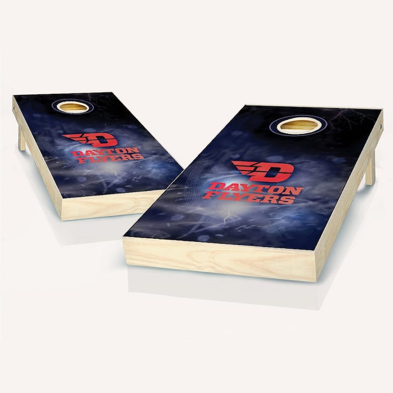 Dayton Flyers Smoke Outdoor Cornhole Board Set - Include Case + Hole Lights