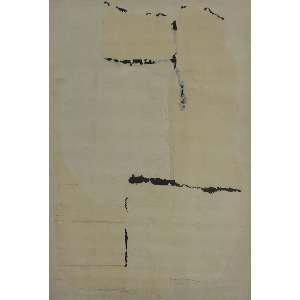 Vegetable Dye Wool Gabbeh Modern Area Rug Handmade Wool Carpet - 10' 4'' X 8' 2''