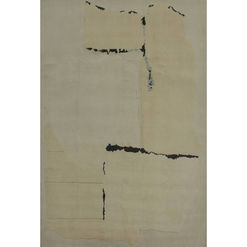 Vegetable Dye Wool Gabbeh Modern Area Rug Handmade Wool Carpet - 10' 4'' X 8' 2''