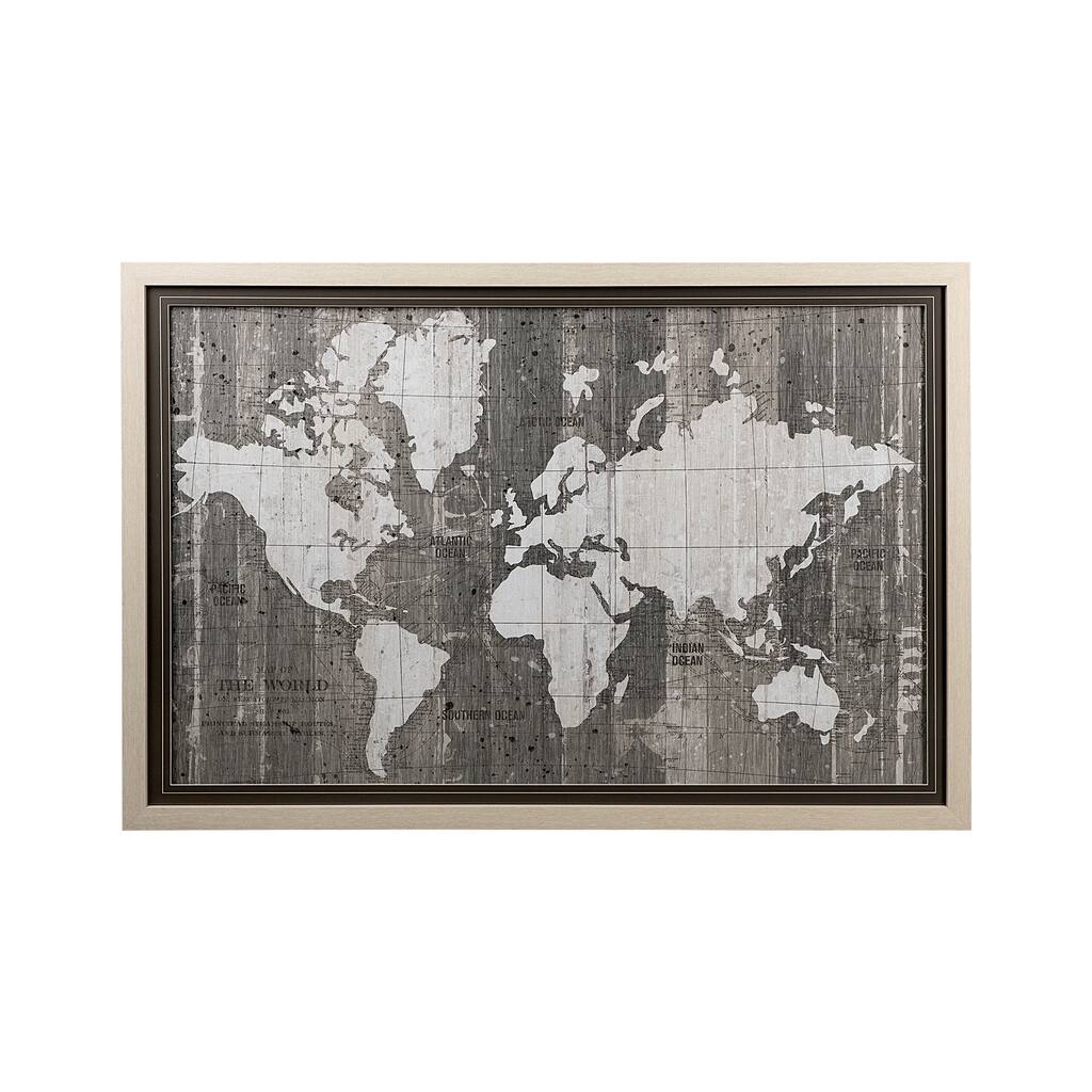 Old World Map Neutral Framed Art Print