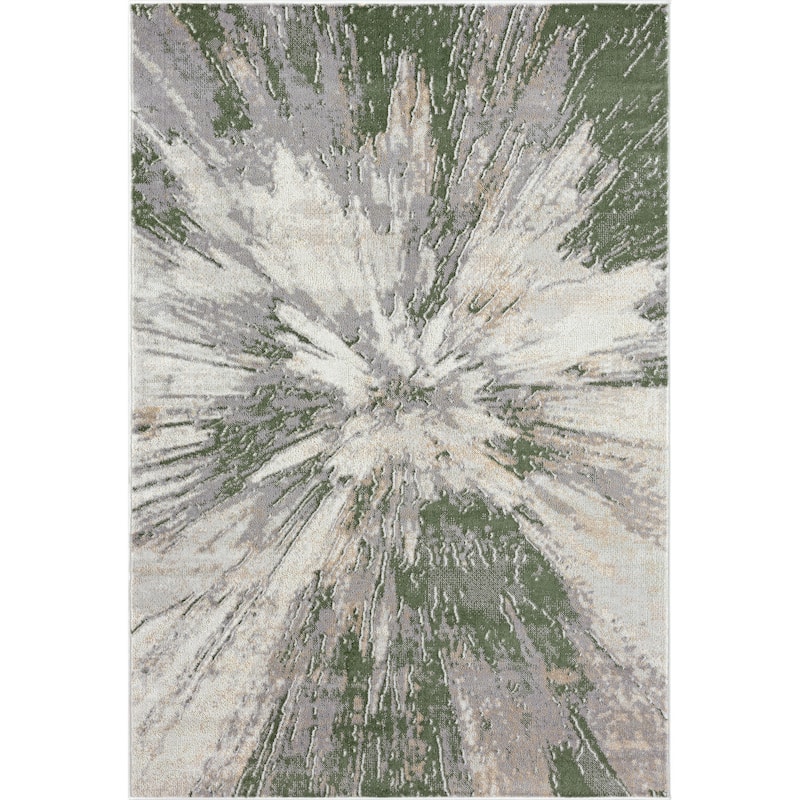 Abani Atlas Collection ATL190A Abstract Splash Grey Green Area Rug