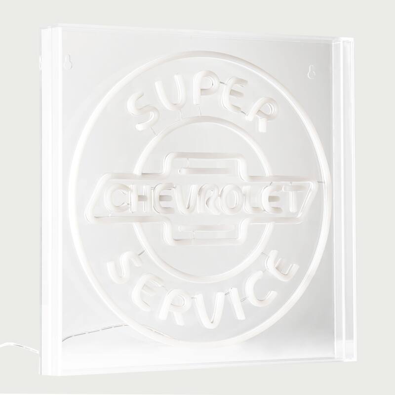 Licensed Chevrolet Super Service Acrylic LED Wall Decor Sign - 16" x 16" - 16" x 16"