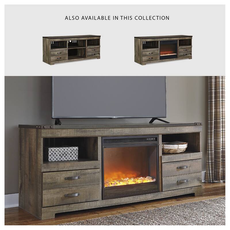 63" TV Stand with Electric Fireplace - 63.39" W x 19.61" D x 26.22" H