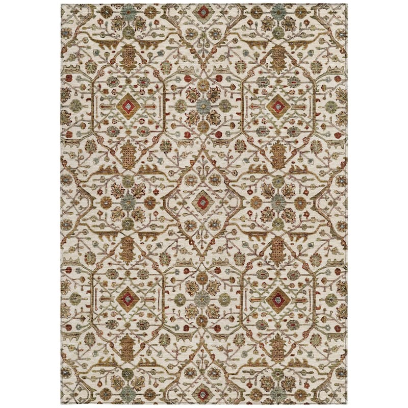 HomeRoots Floral Transitional Rectangle Outdoor Rug