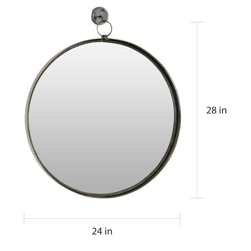 Bescott Suspended Round Wall Mirror - 28"H x 24"W x 2"D