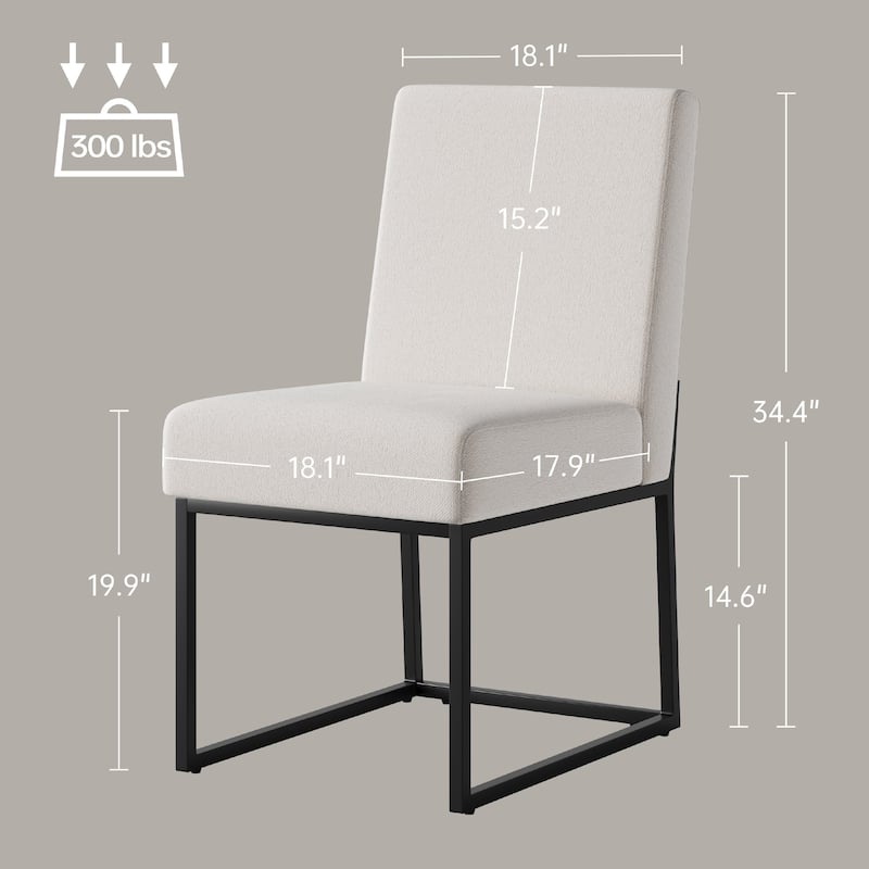 Mid Century Modern Dining Chair with Black Metal Legs