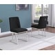 preview thumbnail 7 of 18, Best Quality Furniture Boucle 2pc Chairs Chrome Legs Dining Height - Black with Chrome Legs - 19 inch