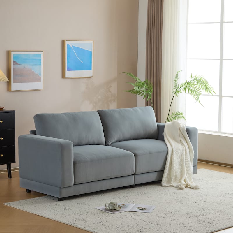 81" Classic Polyester 3-Seater Sofa with Soft Fabric Upholstery