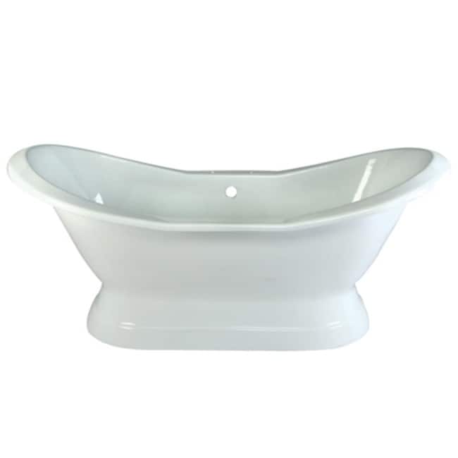 Kingston Brass Aqua Eden 72-1/16" Free Standing Cast Iron Soaker - White