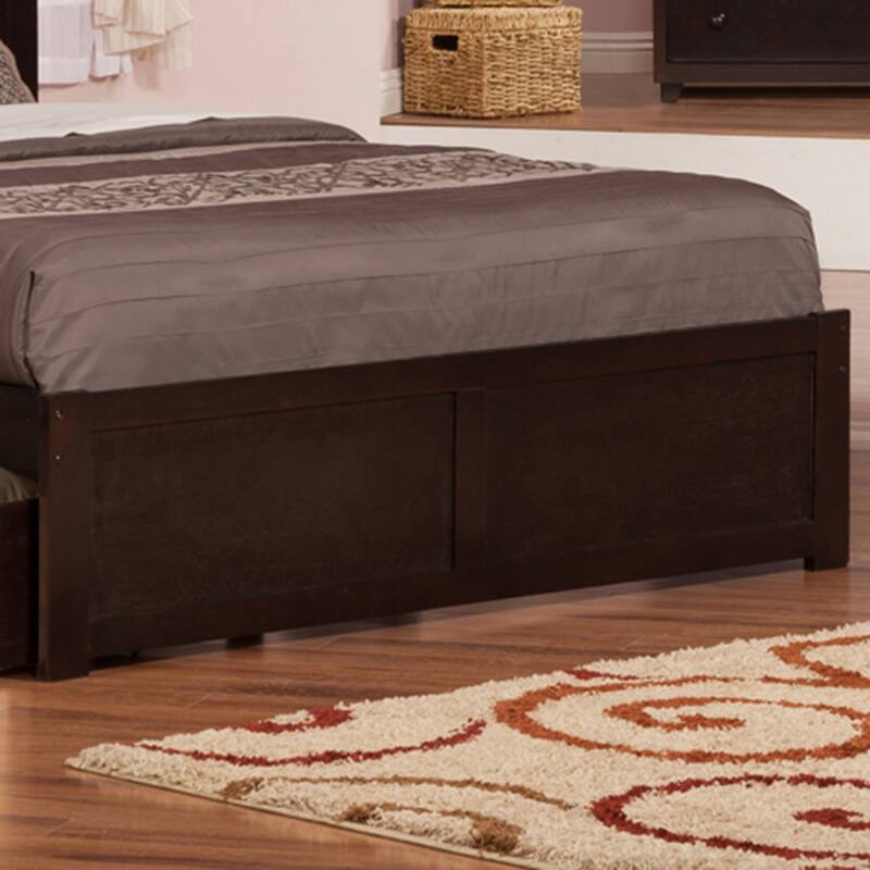 Madison King Platform Bed with Footboard and 2 Drawers in Espresso