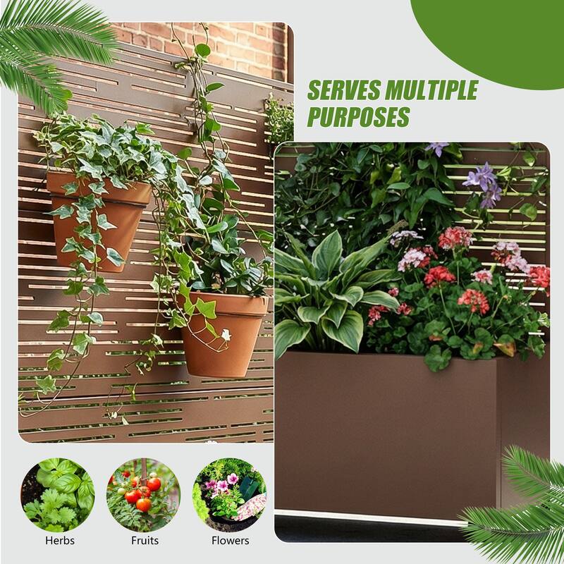 Raised Garden Bed Planter with Trellis Movable Planter Box with Lockable Wheels