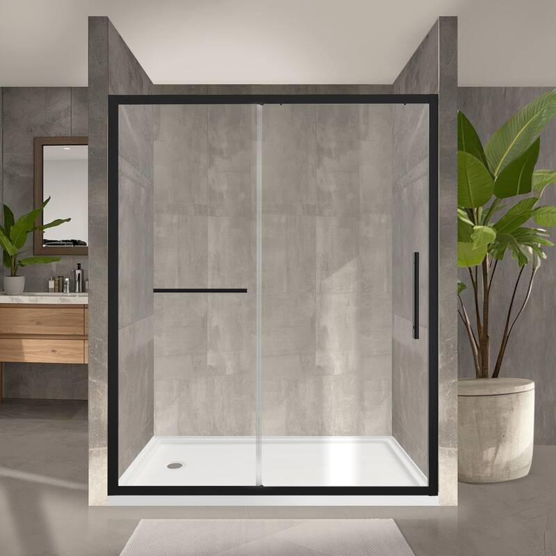 i-Homare 48 in. W x 72 in. H Semi-Frameless Sliding Shower Door, Easy to Install