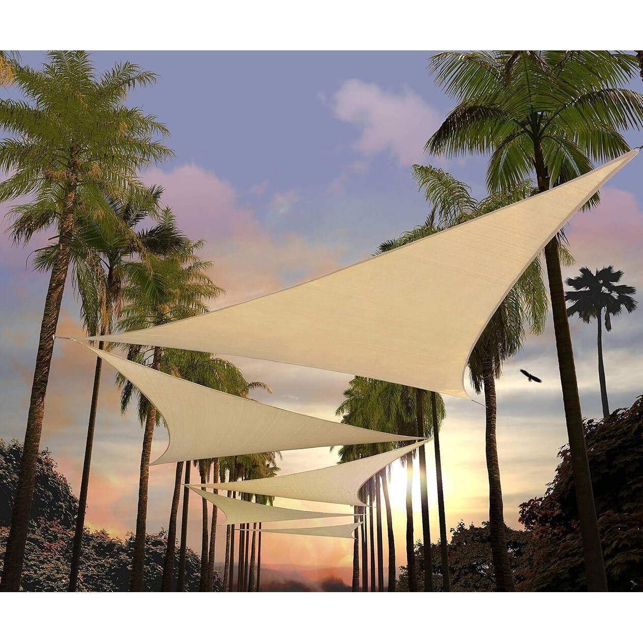 Custom Size 18' x 24' x 30' Beige Right Triangle Sun Shade Sail, UPF50+, 95% UV Blockage, Water & Air Permeable
