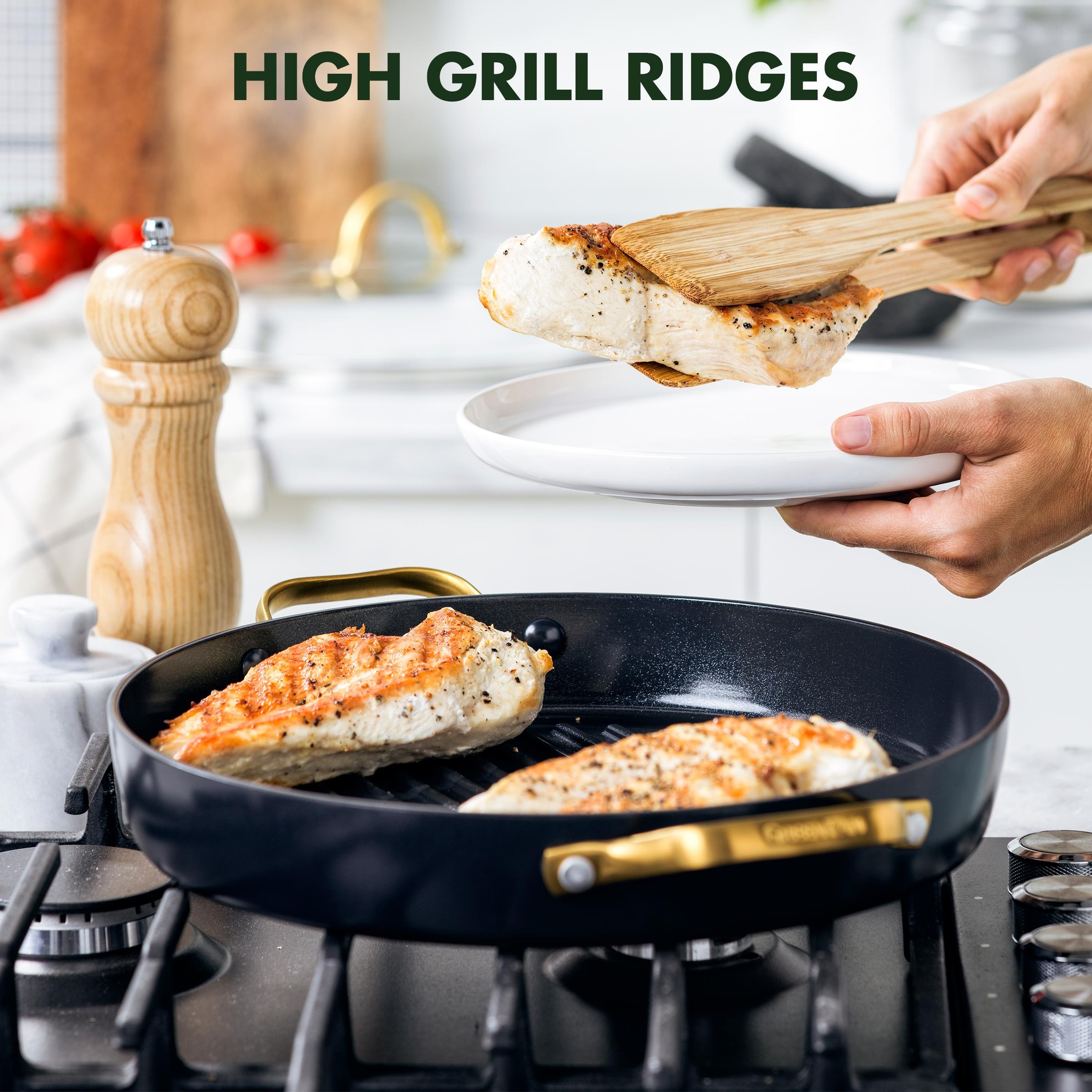 GreenPan Reserve Healthy Ceramic Nonstick 11 Grill Pan with Lid Bed Bath Beyond 39164830