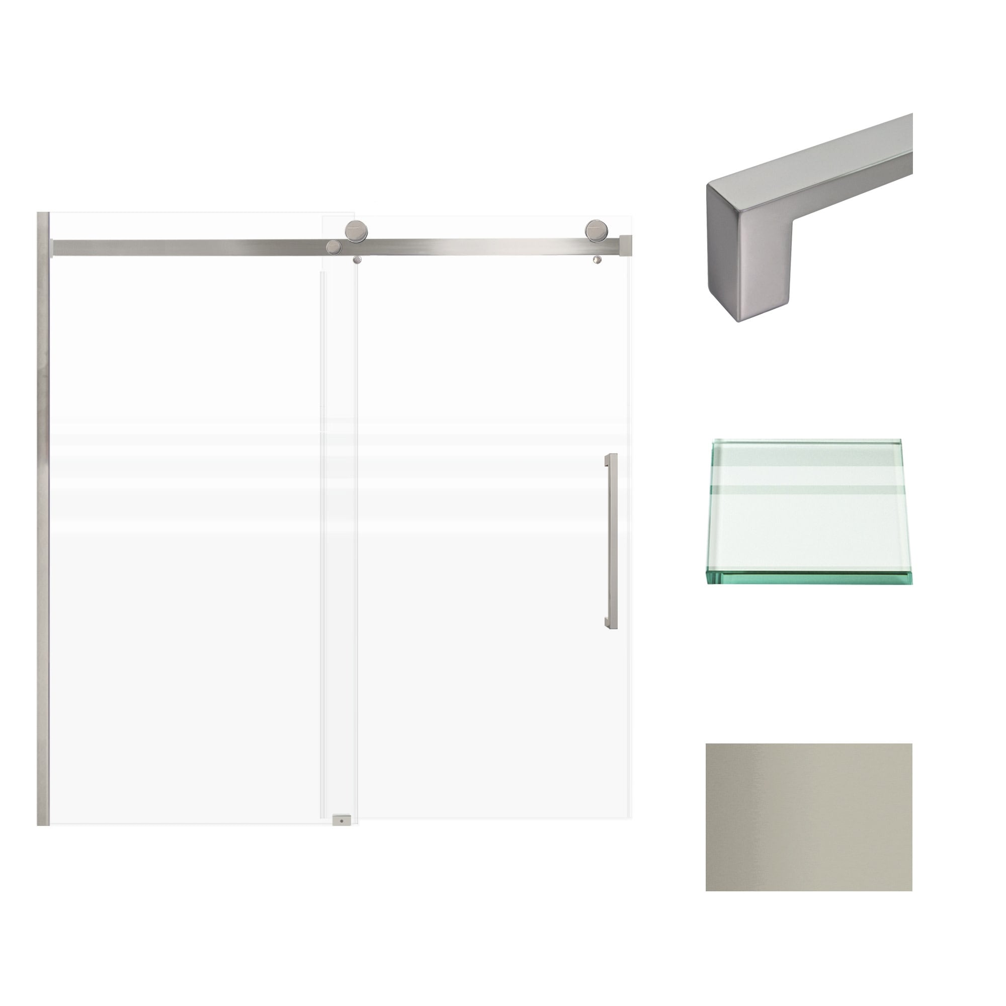 Transolid MBDT606008FR-S 60" High x 60" Wide Bypass Frameless Shower