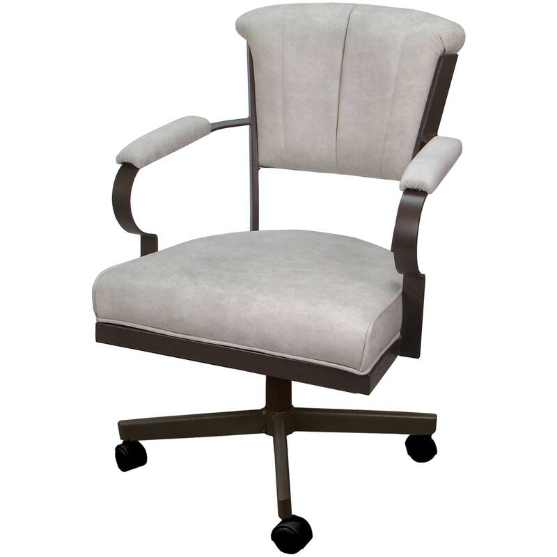 Miami Swivel Metal Caster Chair on Reading Base - 18" High Seat - Outlier Stucco - Brown