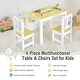preview thumbnail 8 of 22, Costway 4 PCS Kids Wooden Activity Table & Chairs Set w/Storage Bench - See Details