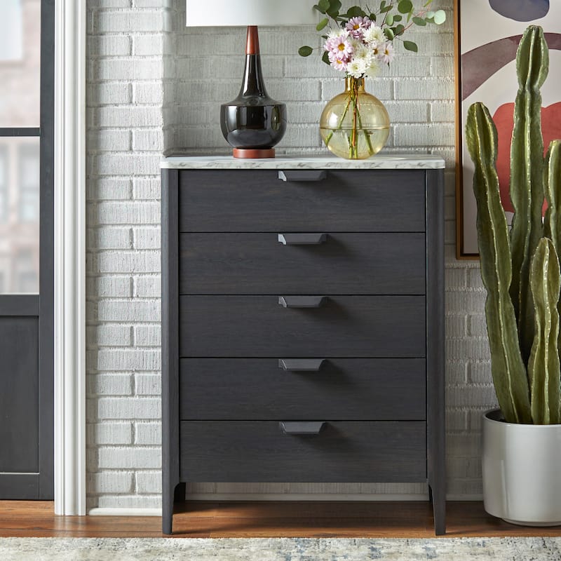Simple Living Keely 5-drawer Chest - Charcoal Grey