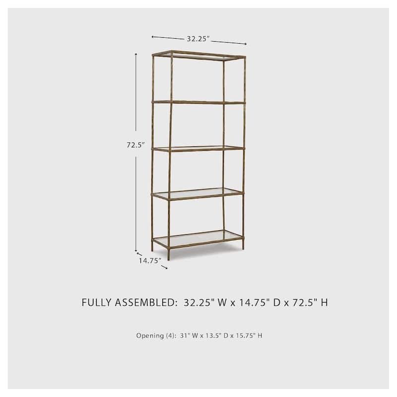 Ryandale Bookcase - 32.25" W x 14.75" D x 72.5" H