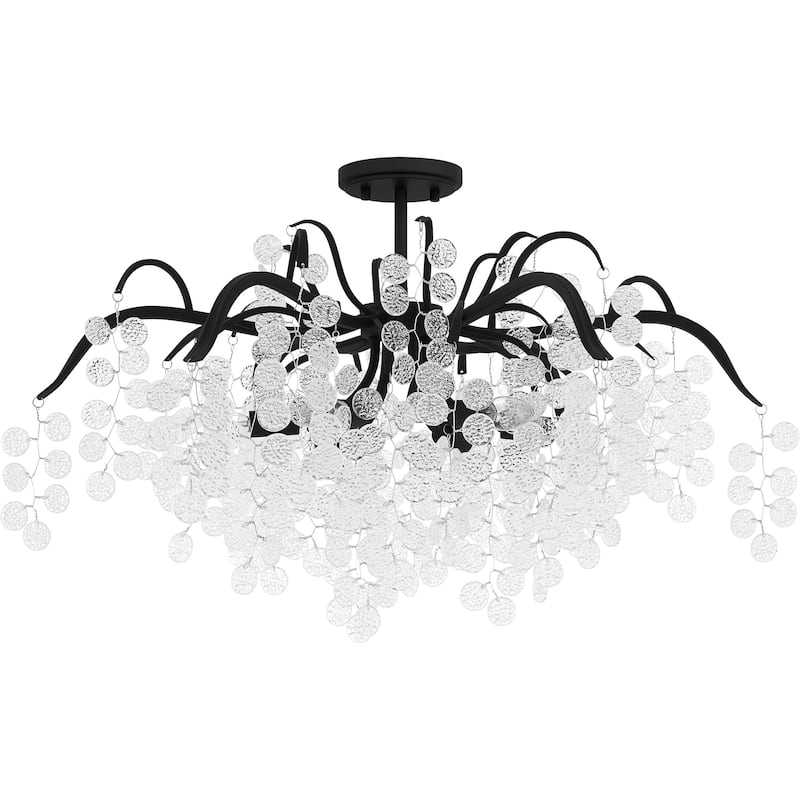 Maple 6-Light Earth Black Semi-Flush Mount