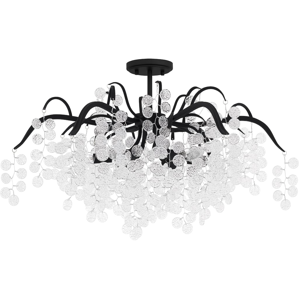 Maple 6-Light Earth Black Semi-Flush Mount