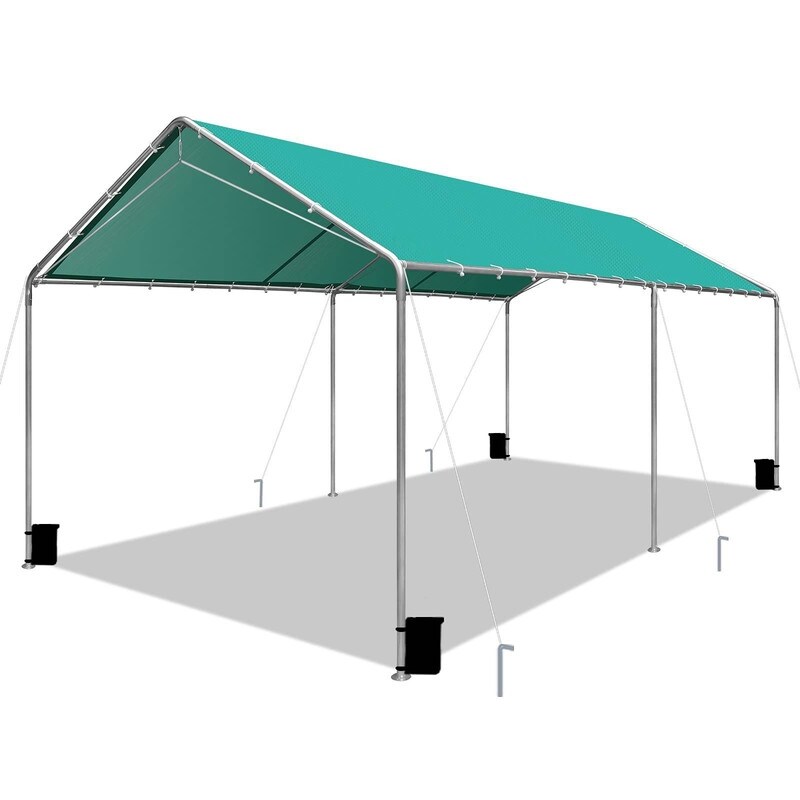 10 ft. x 20 ft. Carport, Heavy Duty Car Port Party Tent Car Tent with Reinforced Steel Cables